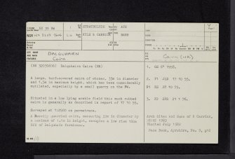 Dalquhairn, NX39NW 1, Ordnance Survey index card, page number 1, Recto