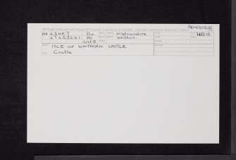 Isle Of Whithorn Castle, NX43NE 7, Ordnance Survey index card, Recto