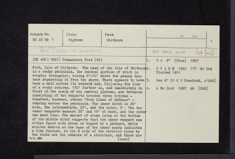 Isle Head, NX43NE 8, Ordnance Survey index card, page number 1, Recto