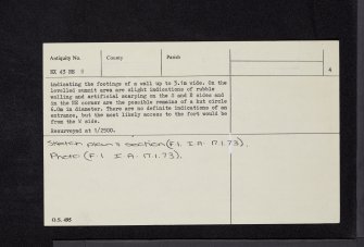 Isle Head, NX43NE 8, Ordnance Survey index card, page number 4, Verso