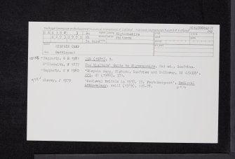 Rispain Camp, NX43NW 3, Ordnance Survey index card, Recto