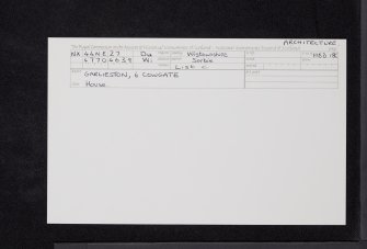 Garlieston, 6 Cowgate, NX44NE 27, Ordnance Survey index card, Recto