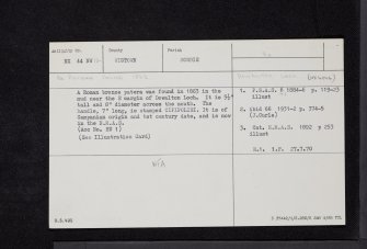 Dowalton Loch, NX44NW 12, Ordnance Survey index card, Recto