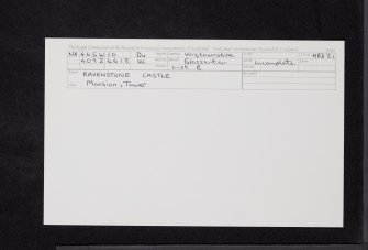 Ravenstone Castle, NX44SW 10, Ordnance Survey index card, Recto