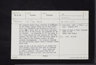 Castlewigg, NX44SW 11, Ordnance Survey index card, page number 1, Recto
