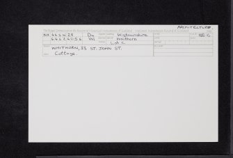 Whithorn, 33 St John Street, NX44SW 28, Ordnance Survey index card, Recto