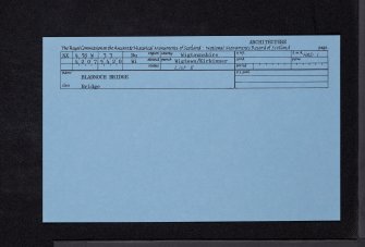 Bladnoch, Bladnoch Bridge, NX45SW 33, Ordnance Survey index card, Recto