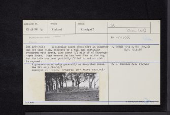 Kirroughtree House, NX46NW 21, Ordnance Survey index card, Recto