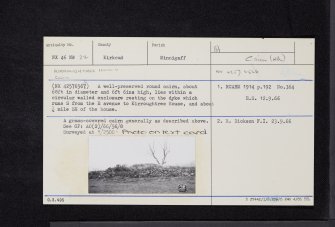 Kirroughtree House, NX46NW 22, Ordnance Survey index card, Recto