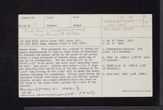 Castle Haven, NX54NE 3, Ordnance Survey index card, page number 1, Recto