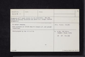 Gatehouse Of Fleet, NX55NE 10, Ordnance Survey index card, page number 2, Verso