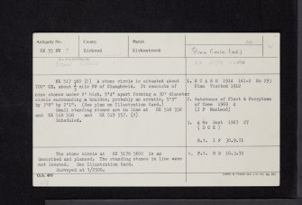 Claughreid, NX55NW 7, Ordnance Survey index card, Recto