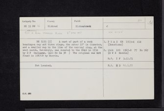 Cairnholy, NX55NW 16, Ordnance Survey index card, Recto