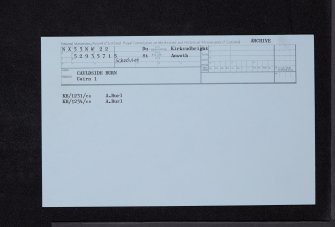 Cauldside Burn, NX55NW 22, Ordnance Survey index card, Recto