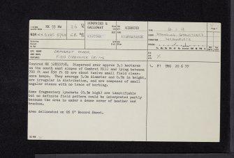 Cambret Moor, NX55NW 26, Ordnance Survey index card, page number 1, Recto