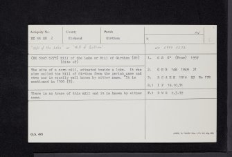Mill Of Girthon, NX55SE 2, Ordnance Survey index card, Recto