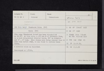 Cairnholy, NX55SW 6, Ordnance Survey index card, Recto