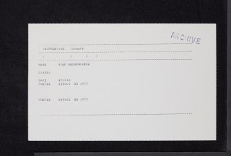High Auchenlarie, NX55SW 8, Ordnance Survey index card, Recto