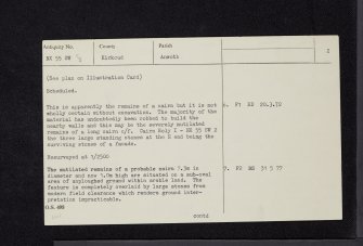 High Auchenlarie, NX55SW 8, Ordnance Survey index card, page number 2, Verso