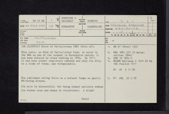 Daltallochan, NX59SE 1, Ordnance Survey index card, page number 1, Recto