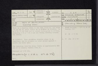 Holm Of Daltallochan, NX59SE 10, Ordnance Survey index card, page number 1, Recto