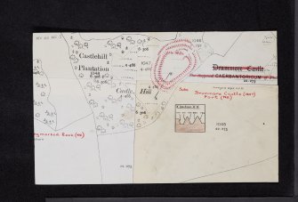 Drummore Castle, NX64NE 5, Ordnance Survey index card, Recto