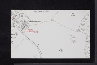 Balmangan Tower, NX64NE 12, Ordnance Survey index card, Recto