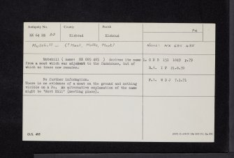 Mutehill, NX64NE 20, Ordnance Survey index card, Recto