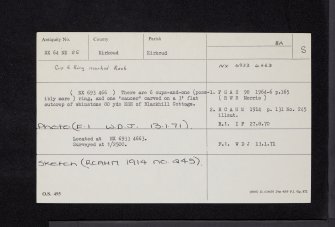 Blackhill Cottage 1, NX64NE 25, Ordnance Survey index card, Recto