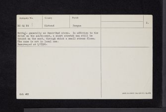 Barmagachan, NX64NW 1, Ordnance Survey index card, page number 2, Verso
