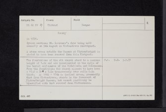 Kirkandrews, Old Church And Burial-Ground, NX64NW 4, Ordnance Survey index card, page number 2, Verso