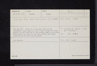 Senwick, NX64NW 23, Ordnance Survey index card, page number 1, Recto