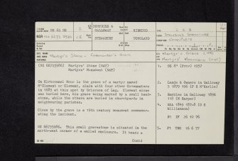 Kirkconnell Moor, NX65NE 2, Ordnance Survey index card, page number 1, Recto