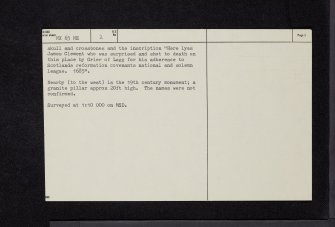 Kirkconnell Moor, NX65NE 2, Ordnance Survey index card, page number 2, Verso