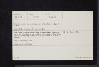 Park, Tongland, NX65NE 6, Ordnance Survey index card, page number 2, Verso