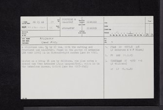 Ardendee, NX65SE 21, Ordnance Survey index card, page number 1, Recto