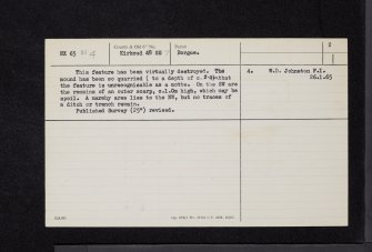 Conchieton, NX65SW 4, Ordnance Survey index card, page number 2, Verso