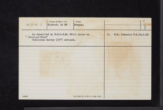 Boreland Mote, NX65SW 7, Ordnance Survey index card, page number 2, Verso