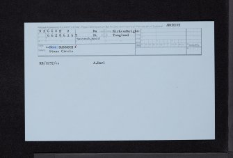 Loch Mannoch, NX66SE 2, Ordnance Survey index card, Recto