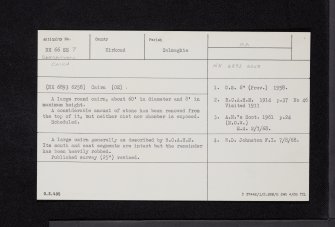 Bargatton, NX66SE 7, Ordnance Survey index card, Recto