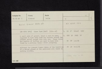 Damcroft Burn, NX67NW 3, Ordnance Survey index card, Recto