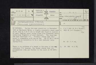 Barskeoch Mains, NX68SW 6, Ordnance Survey index card, page number 1, Recto