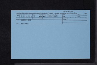 Grennan Mill, NX68SW 29, Ordnance Survey index card, Recto
