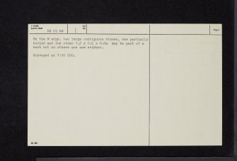 Graigengillan, NX69SW 1, Ordnance Survey index card, page number 2, Verso
