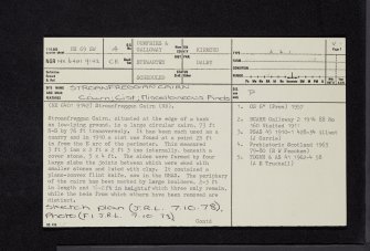 Stroanfreggan Cairn, NX69SW 4, Ordnance Survey index card, page number 1, Recto