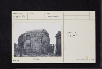 Rerrick Old Churchyard And Church, NX74NE 16, Ordnance Survey index card, page number 1, Recto