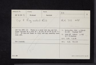 Newlaw Hill 2, NX74NW 41, Ordnance Survey index card, page number 1, Recto