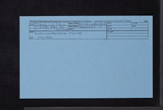 Kirkcormack Mote, NX75NW 10, Ordnance Survey index card, Recto