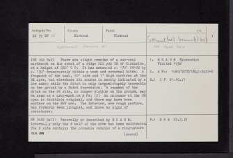 Kirkbride, NX75SW 15, Ordnance Survey index card, page number 1, Recto