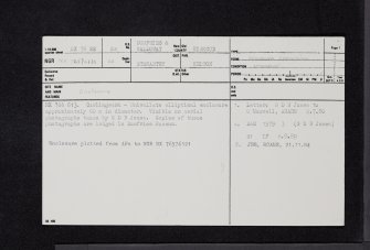 Carlingwark, NX76SE 22, Ordnance Survey index card, page number 1, Recto